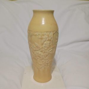 Rookwood Vintage Pottery Vase 1924 XXIV #2607 10" Tall Yellow Floral Print